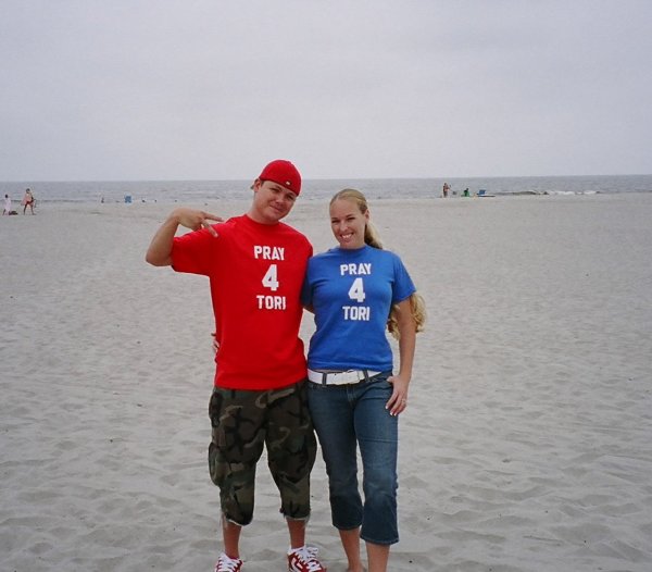 T-shirts at the beach (front)