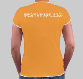 Orange tori shirt back Orange tori shirt back