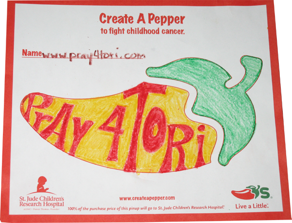 Heather/Eddie - pray4tori sign - Create a pepper Heather/Eddie - pray4tori sign - Create a pepper